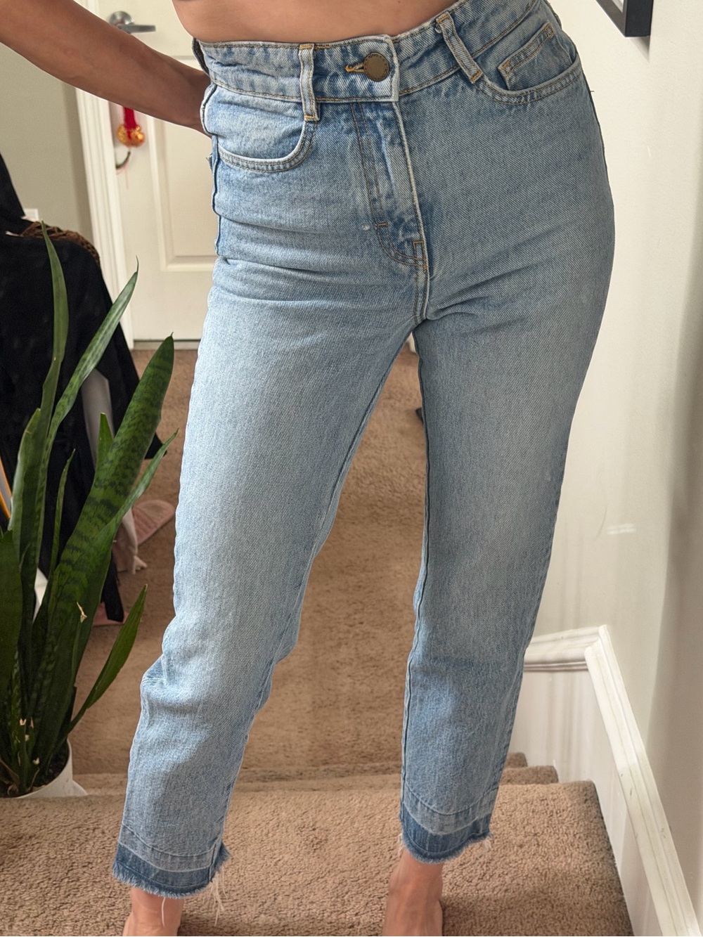 Maje Mid Rise Straight Blue Women's Jeans